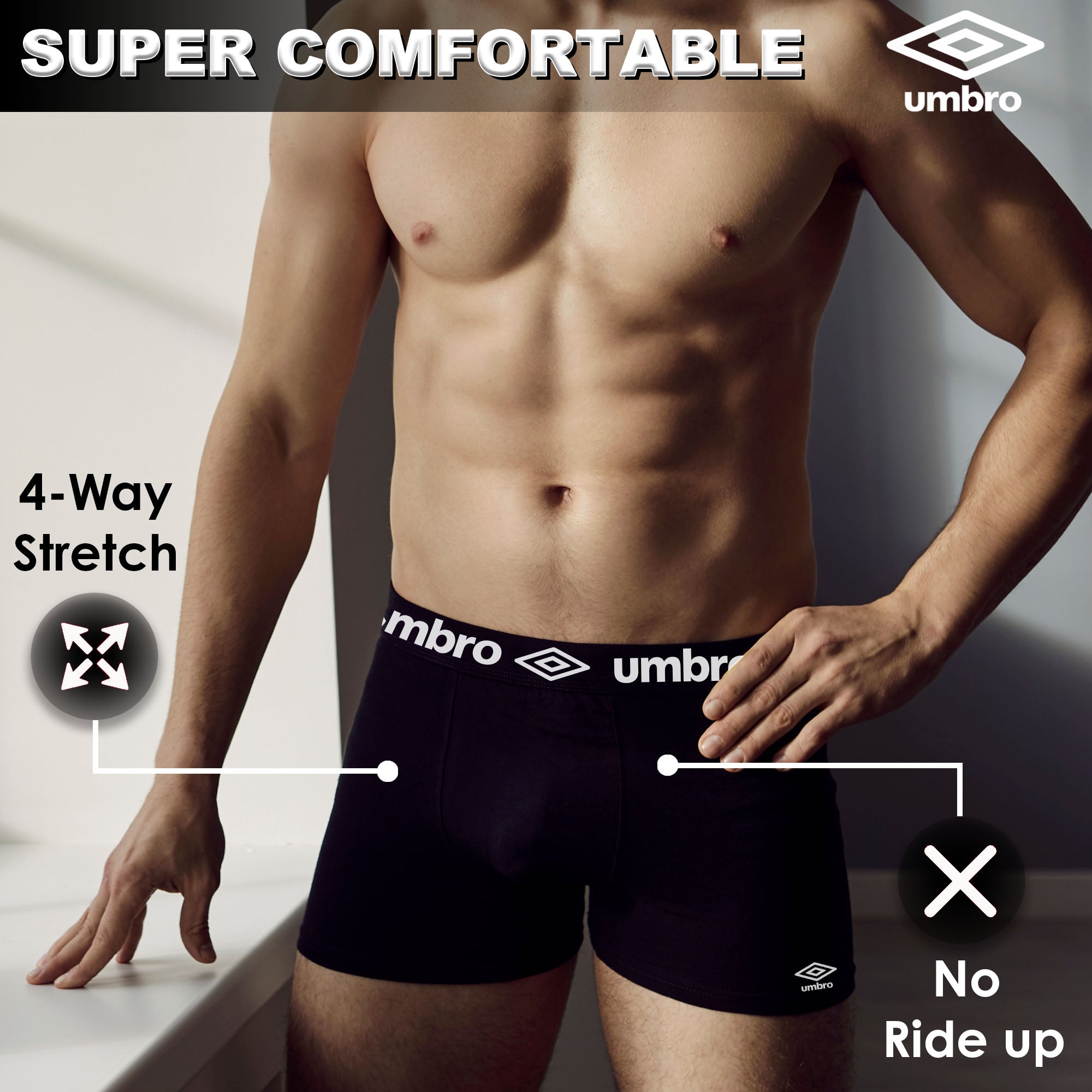 Umbro Performance Men's Boxer Brief – 6 Pc Pack, Men's Underwear Boxer –  Brandworks NY